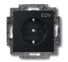 Розетка Schuko Solo/future 16А 250В с маркировкой EDV черн. бархат ABB 2CKA002013A5332