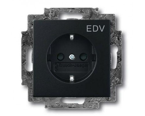 Розетка Schuko Solo/future 16А 250В с маркировкой EDV черн. бархат ABB 2CKA002013A5332