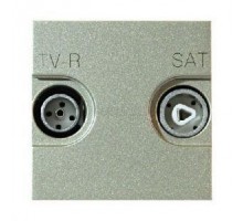 Розетка TV-R-SAT 2мод. Zenit с накладкой шампань ABB 2CLA225130N1901
