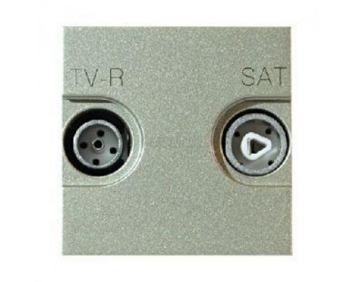 Розетка TV-R-SAT 2мод. Zenit с накладкой шампань ABB 2CLA225130N1901
