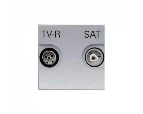 Розетка TV-R-SAT 2мод. Zenit с накладкой серебристый ABB 2CLA225130N1301