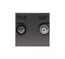 Розетка TV-R-SAT Zenit оконечная с накладкой антрацит ABB 2CLA225170N1801