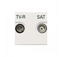 Розетка TV-R-SAT Zenit оконечная с накладкой бел. ABB 2CLA225170N1101