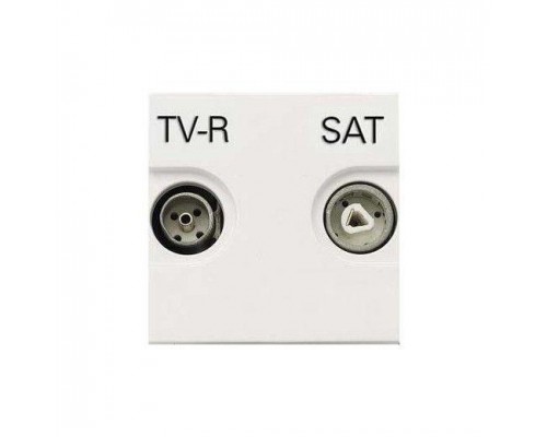Розетка TV-R-SAT Zenit оконечная с накладкой бел. ABB 2CLA225170N1101