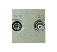 Розетка TV-R-SAT Zenit оконечная с накладкой шампань ABB 2CLA225170N1901