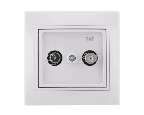 Розетка TV-SAT Мира спутниковая оконечная бел. с бел. вст. LEZARD 701-0202-161