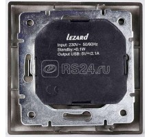 Розетка TV Мира оконечная черн. бархат со вставкой LEZARD 701-4242-130