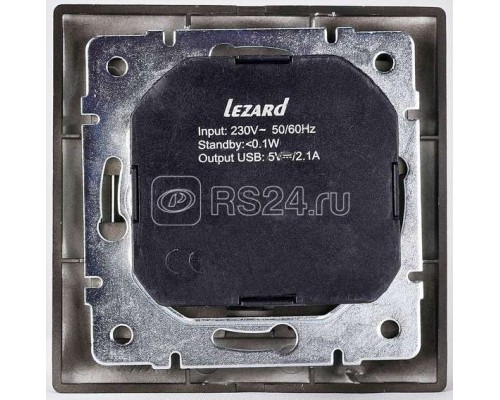 Розетка TV Мира оконечная черн. бархат со вставкой LEZARD 701-4242-130