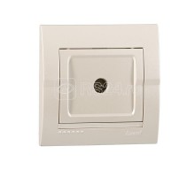 Розетка TV СП Дери проходная жемчуж. бел. перламутр LEZARD 702-3030-129