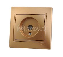 Розетка TV СП Мира проходная метал. зол. LEZARD 701-1313-129