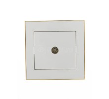 Розетка TV СП Рейн оконечная бел. с боковой вст. зол. LEZARD 703-0226-130