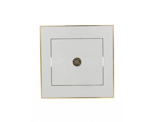 Розетка TV СП Рейн оконечная бел. с боковой вст. зол. LEZARD 703-0226-130