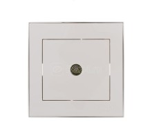 Розетка TV СП Рейн оконечная с боковой встав. хром бел. LEZARD 703-0225-130