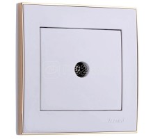 Розетка TV СП Рейн проходная бел. с боковой вст. зол. LEZARD 703-0226-129