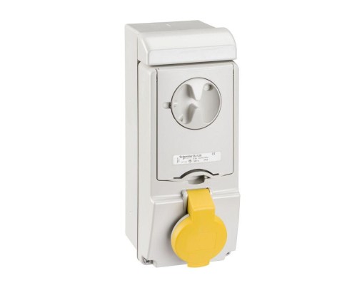 Розетка UNIKA 16А 3P-E 100-130В без защ. IP44 SchE 83129
