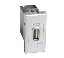 Розетка USB Axolute 1мод. 1.1А 230/5В алюм. Leg BTC HC4285C1