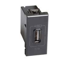 Розетка USB Axolute 1мод. 1.1А 230/5В антрацит Leg BTC HS4285C1