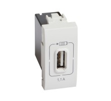 Розетка USB Mosaic 1мод. 1.1А 230/5В бел. Leg BTC N4285C1
