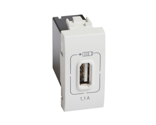 Розетка USB Mosaic 1мод. 1.1А 230/5В бел. Leg BTC N4285C1