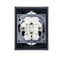 Розетка двойная Levit с заземл. с защ. шторками 16А антрацит/дым. черн. ABB 2CHH223457C6063
