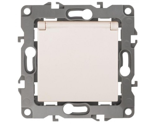 Розетка Эра12 2P+E Schuko 12-2003-02 16А-250В с защ. крышкой сл. кость ЭРА Б0038807