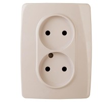 Розетка Эра12 2х2P 12-2007-02 16А-250В сл. кость ЭРА Б0038811