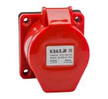 Розетка фланцевая 324 32А 380AC 3P+PE 6ч IP44 КЭАЗ 222760