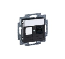 Розетка информационная Levit RJ45 кат. 5e и заглушка антрацит ABB 2CHH295117A6063