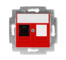 Розетка информационная Levit RJ45 кат. 5e и заглушка красн. ABB 2CHH295117A6065