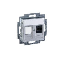 Розетка информационная Levit RJ45 кат. 5e и заглушка серебр. ABB 2CHH295117A6070