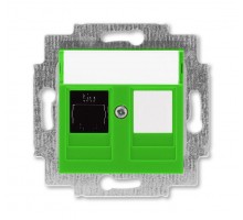 Розетка информационная Levit RJ45 кат. 5e и заглушка зел. ABB 2CHH295117A6067