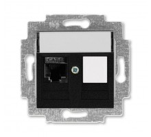 Розетка информационная Levit RJ45 кат. 6 и заглушка антрацит ABB 2CHH296117A6063