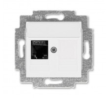 Розетка информационная Levit RJ45 кат. 6 и заглушка бел. ABB 2CHH296117A6003
