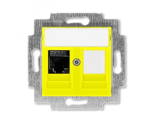 Розетка информационная Levit RJ45 кат. 6 и заглушка желт. ABB 2CHH296117A6064