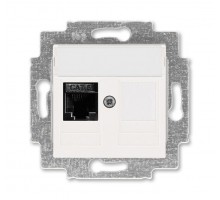Розетка информационная Levit RJ45 кат. 6 и заглушка жемчуж. ABB 2CHH296117A6068