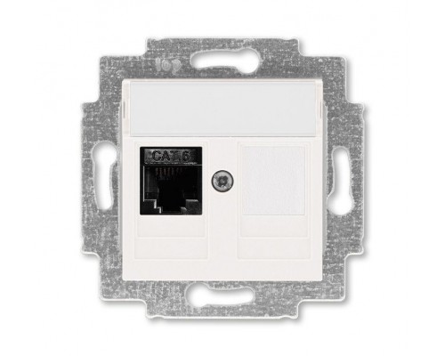 Розетка информационная Levit RJ45 кат. 6 и заглушка жемчуж. ABB 2CHH296117A6068