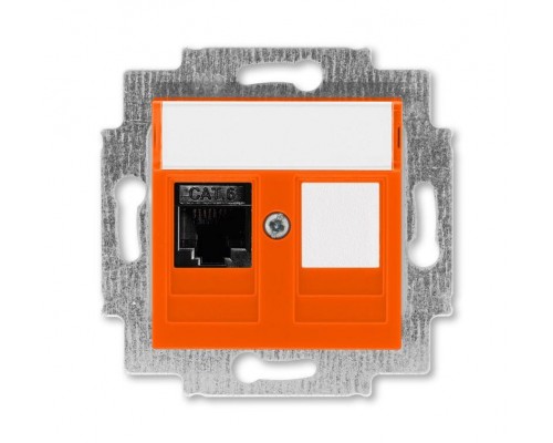 Розетка информационная Levit RJ45 кат. 6 и заглушка оранж. ABB 2CHH296117A6066
