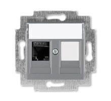 Розетка информационная Levit RJ45 кат. 6 и заглушка сталь ABB 2CHH296117A6069