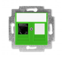Розетка информационная Levit RJ45 кат. 6 и заглушка зел. ABB 2CHH296117A6067
