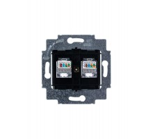 Розетка информационная Levit двойная 2хRJ45 кат. 5e антрацит ABB 2CHH295118A6063