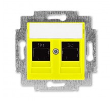 Розетка информационная Levit двойная 2хRJ45 кат. 5e желт. ABB 2CHH295118A6064