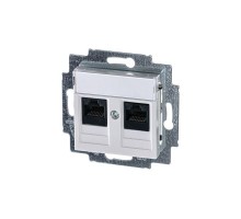 Розетка информационная Levit двойная 2хRJ45 кат. 5e жемчуж. ABB 2CHH295118A6068