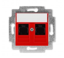 Розетка информационная Levit двойная 2хRJ45 кат. 5e красн. ABB 2CHH295118A6065