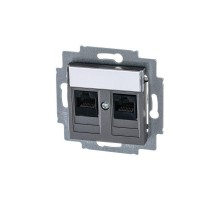 Розетка информационная Levit двойная 2хRJ45 кат. 5e сталь ABB 2CHH295118A6069