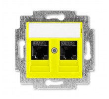 Розетка информационная Levit двойная 2хRJ45 кат. 6 желт. ABB 2CHH296118A6064