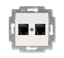 Розетка информационная Levit двойная 2хRJ45 кат. 6 жемчуж. ABB 2CHH296118A6068