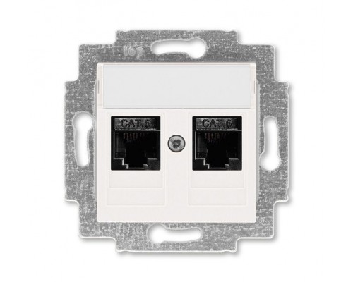 Розетка информационная Levit двойная 2хRJ45 кат. 6 жемчуж. ABB 2CHH296118A6068