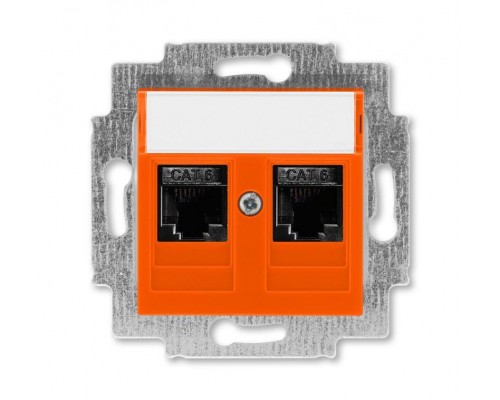 Розетка информационная Levit двойная 2хRJ45 кат. 6 оранж. ABB 2CHH296118A6066