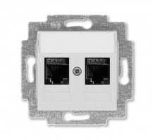 Розетка информационная Levit двойная 2хRJ45 кат. 6 сер. ABB 2CHH296118A6016