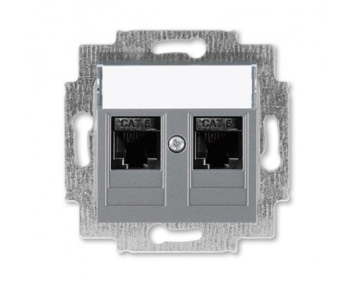 Розетка информационная Levit двойная 2хRJ45 кат. 6 сталь ABB 2CHH296118A6069